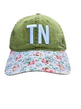 Home Free TN Green Floral Hat Buckle Strapback